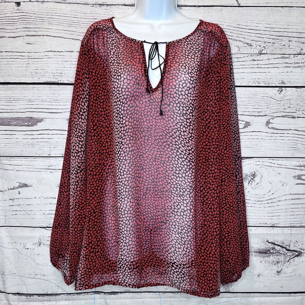 Lane Bryant Womens Split Neck Long Sleeve Pullover Blouse Top SZ 22/24